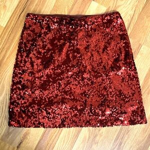 Red Sequin Skirt